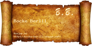 Bocke Berill névjegykártya